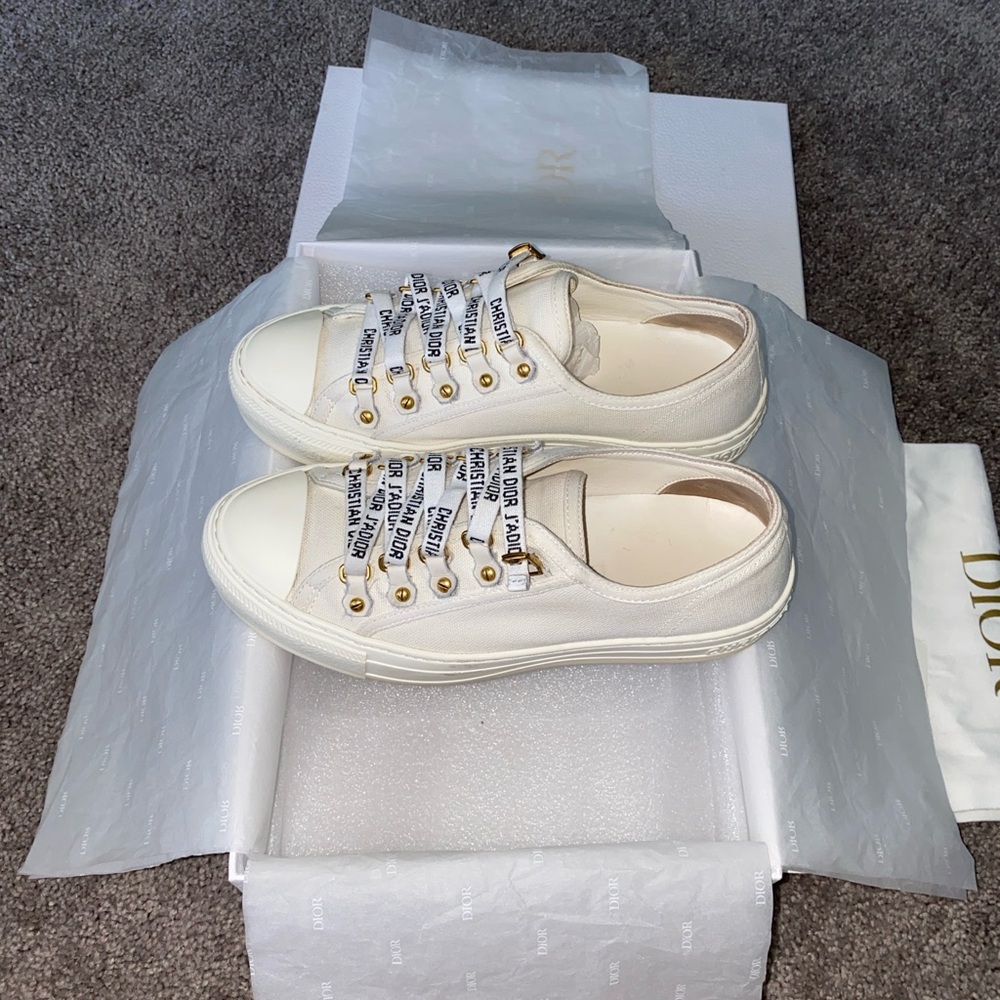 Authentic Dior Women's Cream Sneakers - Picture 14 of 15